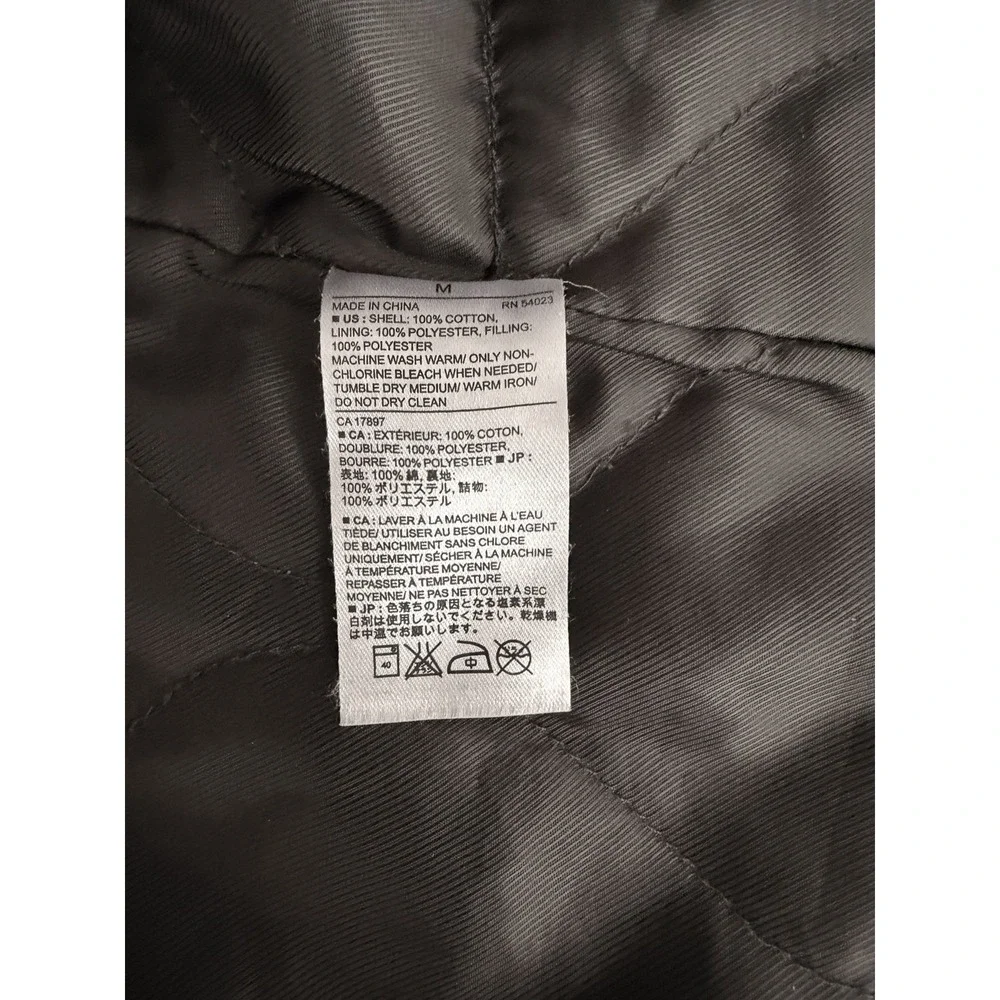 Banana Republic Navy Blue Quilted Waxed Coated Field Jacket Barn Chore Coat SZ-M